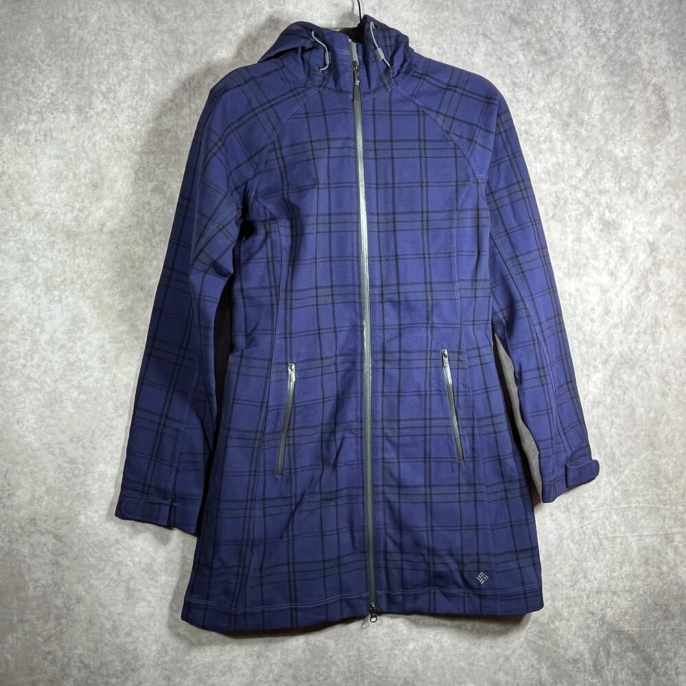 Columbia Dusk2Dawn Jacket Women S Blue Plaid Thermal Comfort Omni-Heat Insulated